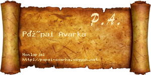Pápai Avarka névjegykártya